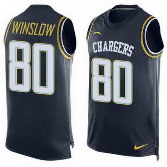 Nike Chargers #80 Kellen Winslow Navy Blue Team Color Mens Stitched NFL Limited Tank Top Jersey